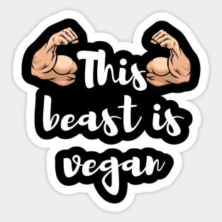 This beast is vegan Sticker